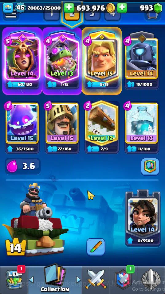 Clash Royale Accounts Midgame Lvl 46|Trophy 9590|KTL 14|Limited Skin|Card 118| 1 Hero 9 EVO 5 Champ 21 Legendary 33 Epic,30 3