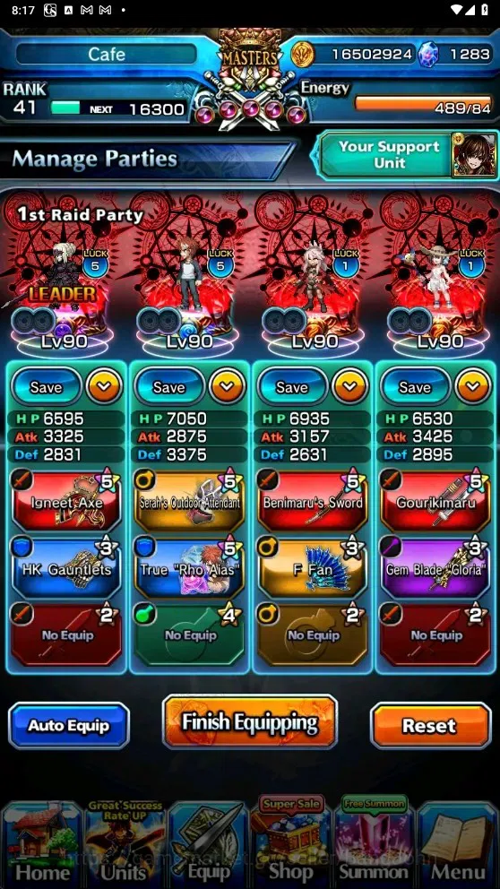 Grand Summoners Accounts Global| Rank 41 | 1.283 Crystal | 6 Ascend | Shiro image 4