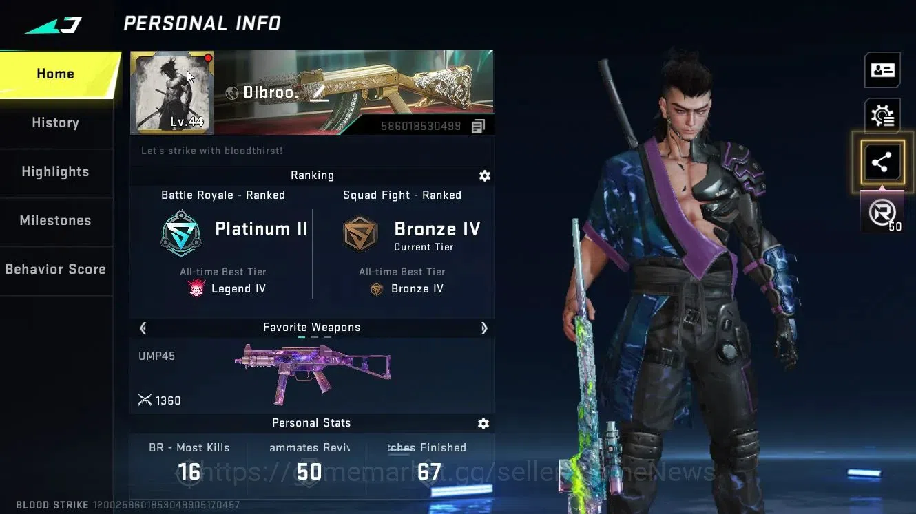 Blood Strike Accounts ASIA|25 ULTRA[ZERO,ETHAN,SPIKE,M4A1,AK47,FAL,etc]| image 2