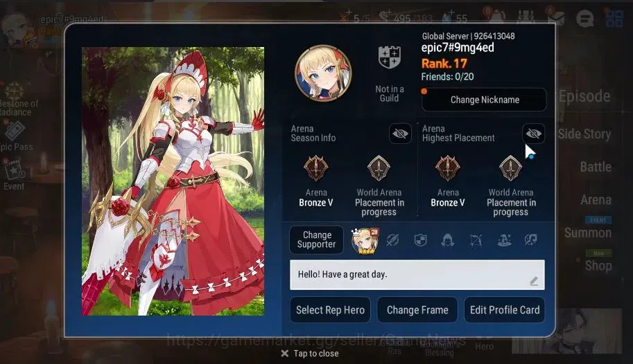 Epic Seven Accounts Global|UnVerif|2 ML (Rhianna&Luciel,Maid Chloe)+Te image 2