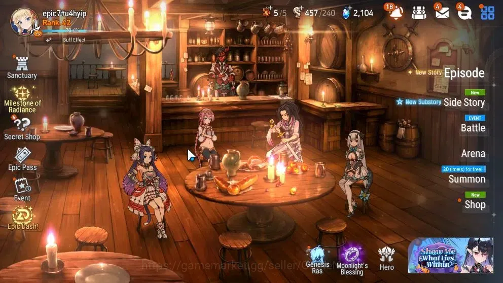 Epic Seven Accounts Limited Hero GLOBAL UnVerif|New Era|6 ML(LC Belona,Arbiter Vildred,DK Sharun,etc)+Ab 1
