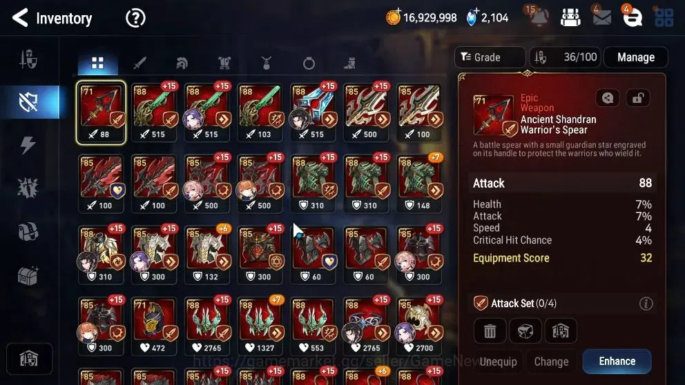 Epic Seven Accounts Limited Hero GLOBAL UnVerif|New Era|6 ML(LC Belona,Arbiter Vildred,DK Sharun,etc)+Ab 16