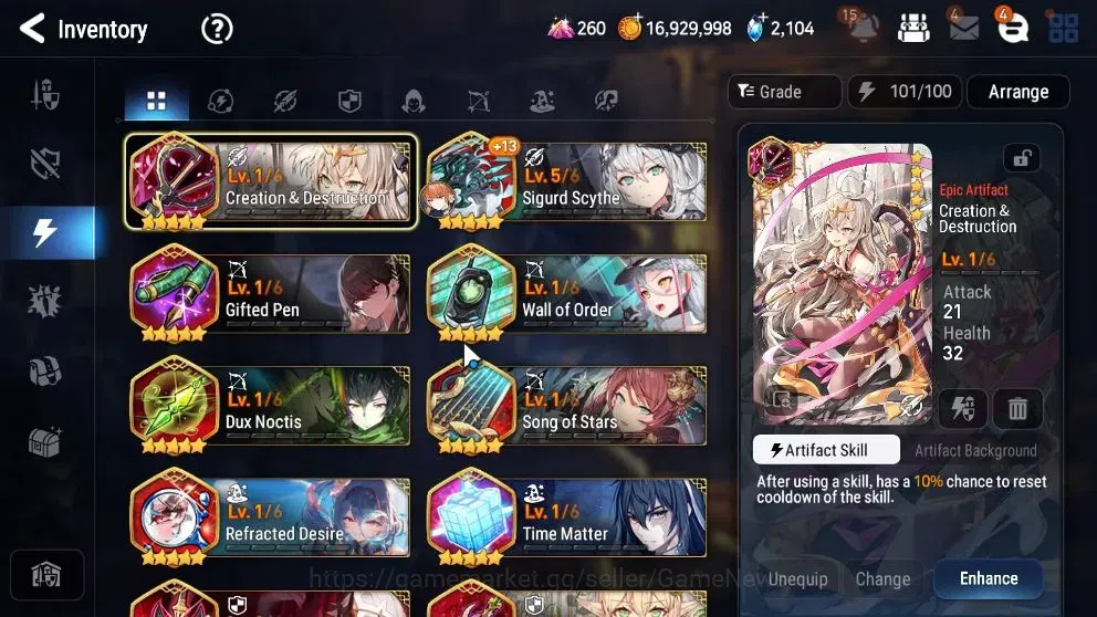 Epic Seven Accounts Limited Hero GLOBAL UnVerif|New Era|6 ML(LC Belona,Arbiter Vildred,DK Sharun,etc)+Ab 17