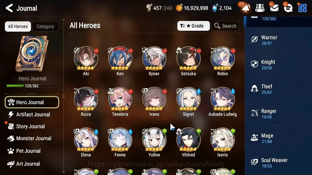 Epic Seven Accounts Limited Hero GLOBAL UnVerif|New Era|6 ML(LC Belona,Arbiter Vildred,DK Sharun,etc)+Ab 7