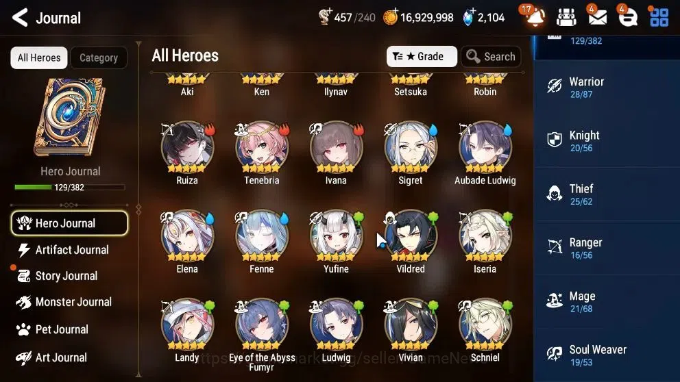 Epic Seven Accounts Limited Hero GLOBAL UnVerif|New Era|6 ML(LC Belona,Arbiter Vildred,DK Sharun,etc)+Ab 8
