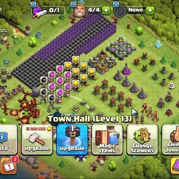 Clash of Clans Accounts High-End LV 51|TH 13-BH 6|HH 6|BK 32,AQ 32,GW 6,MP 14|BM 4|CN ON+786 Gems|Protect OFF|Take