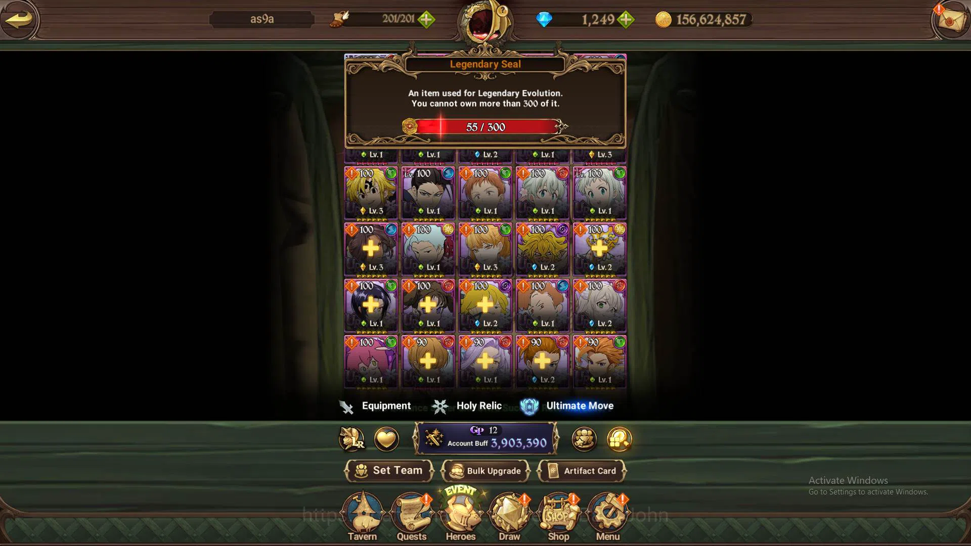 The Seven Deadly Sins: Grand Cross Accounts Others ASIA|3.9m CC|1249DM-55LS|1LR Elizabeth|UR 10