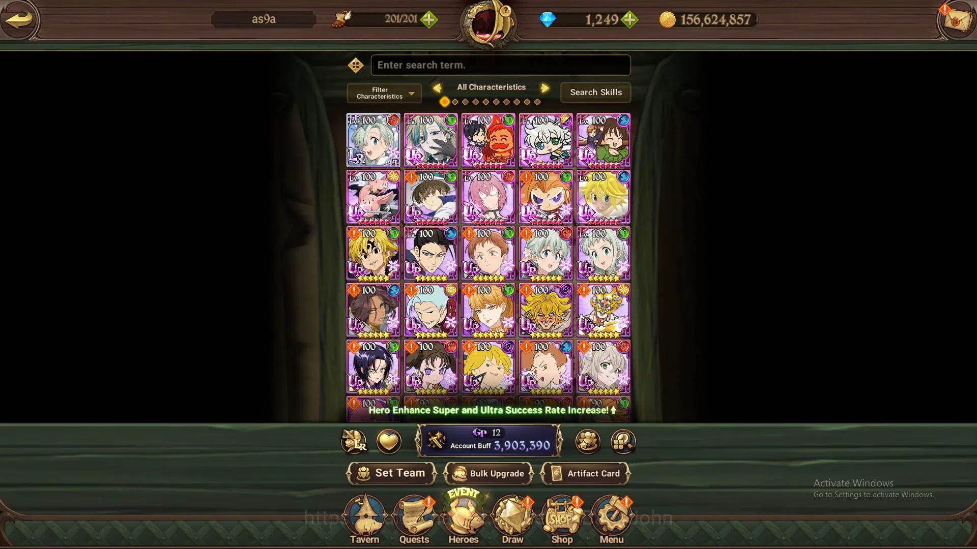 The Seven Deadly Sins: Grand Cross Accounts Others ASIA|3.9m CC|1249DM-55LS|1LR Elizabeth|UR 9