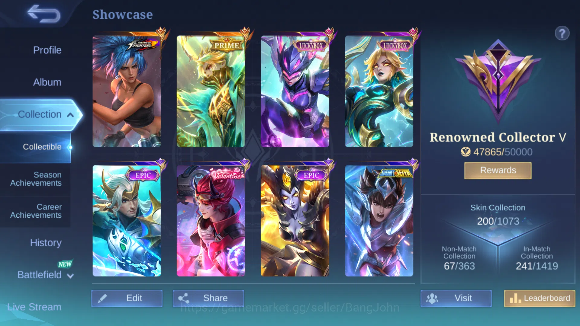 Mobile Legends: Bang Bang Accounts Hero 124 | Skin 200 | Emblem All Max | Prime Grang image 13