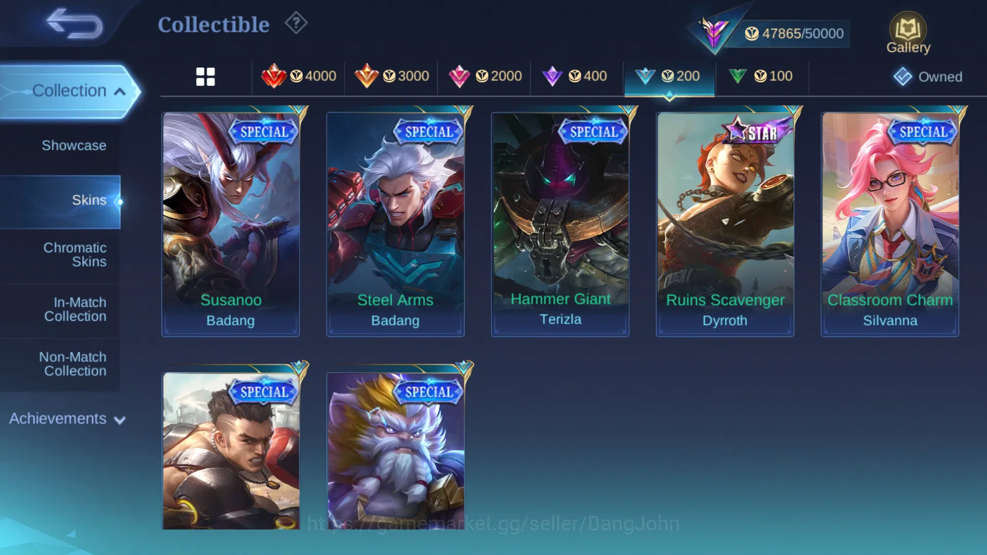Mobile Legends: Bang Bang Accounts Hero 124 | Skin 200 | Emblem All Max | Prime Grang image 6