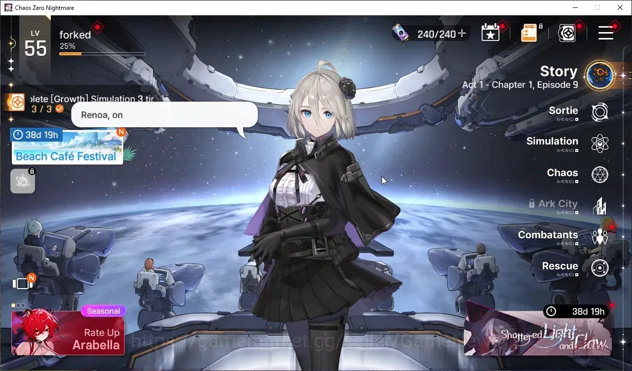 Chaos Zero Nightmare Accounts GLOBAL Lv 55|44 SAA| 7 SSR (Arabella M2)+Sign Tiphera M1,Tenebria,Nine,Narja,Chizuru,Mei Lin 1
