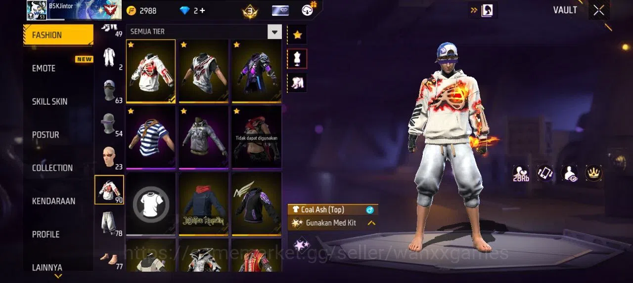 Free Fire Accounts Indonesia | AKUN LVL 53 SG MAMBAH VAULT 90 EMOTE 24 KATANA LOBY 2 TAS 33 SKYWING 2 WEAPON 119 | W541 3
