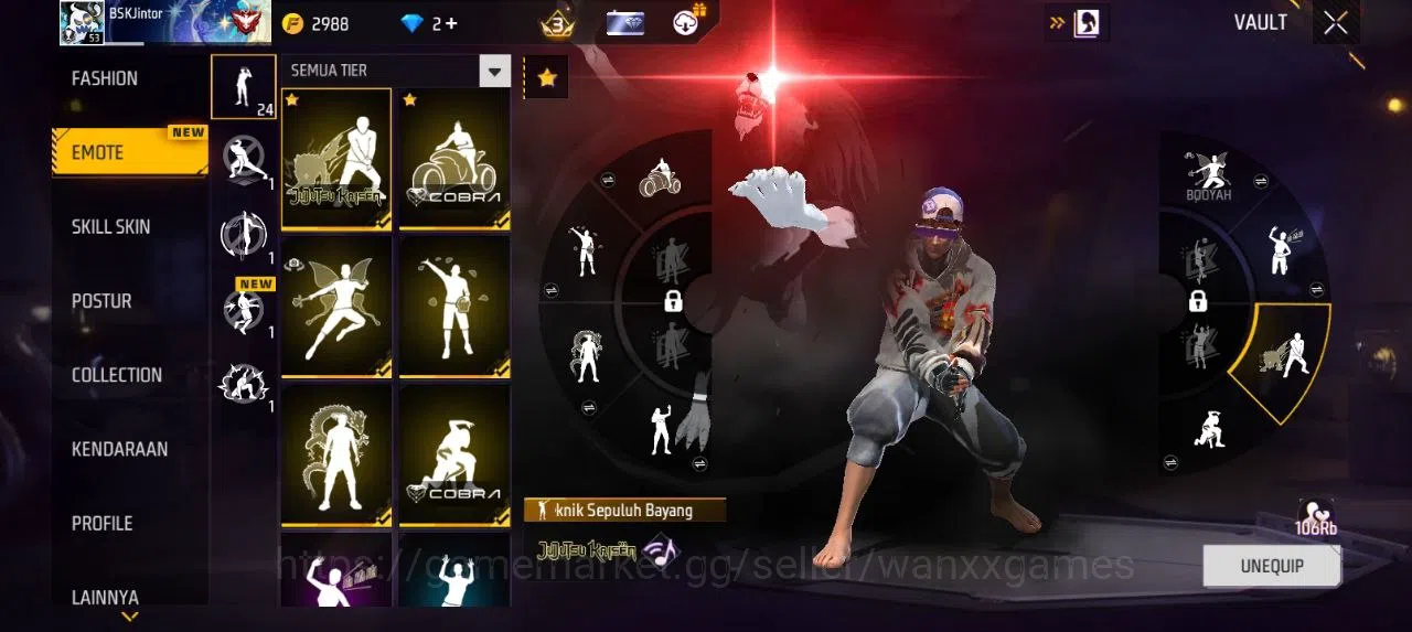 Free Fire Accounts Indonesia | AKUN LVL 53 SG MAMBAH VAULT 90 EMOTE 24 KATANA LOBY 2 TAS 33 SKYWING 2 WEAPON 119 | W541 4