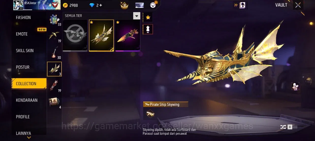 Free Fire Accounts Indonesia | AKUN LVL 53 SG MAMBAH VAULT 90 EMOTE 24 KATANA LOBY 2 TAS 33 SKYWING 2 WEAPON 119 | W541 5