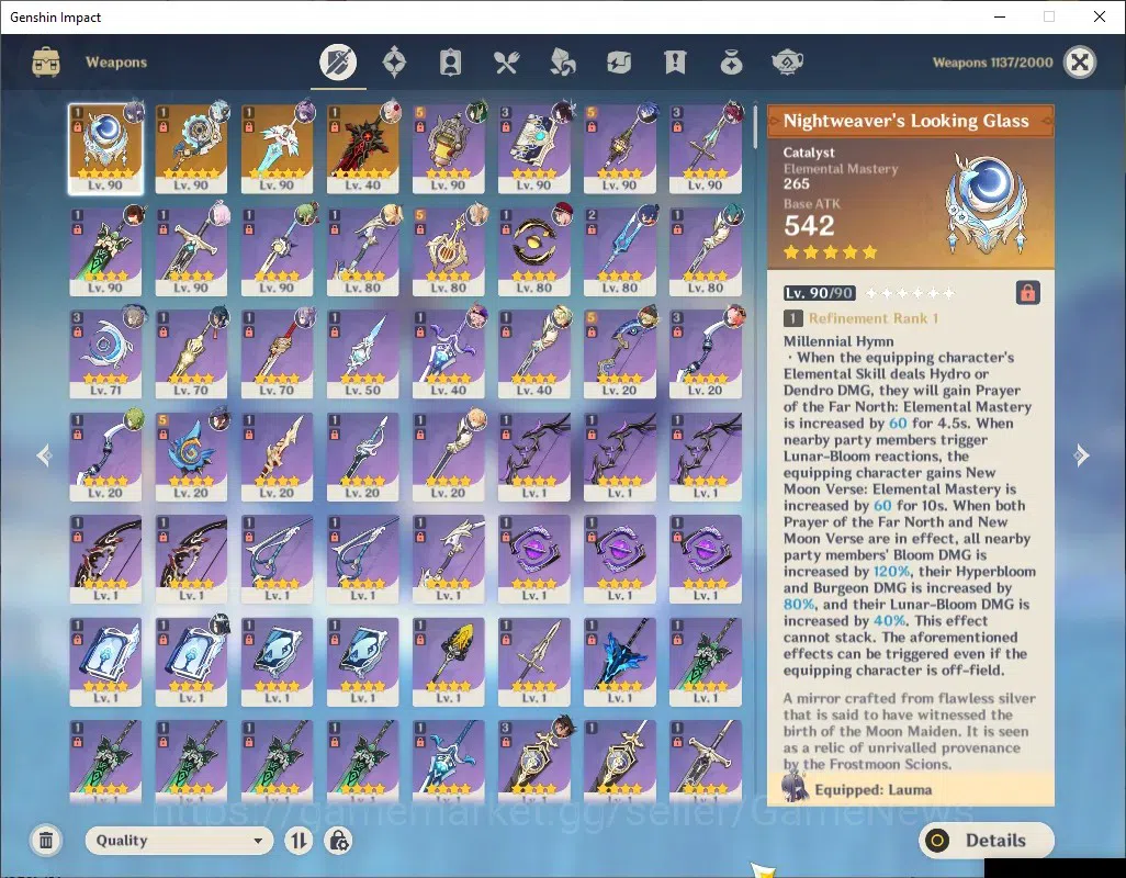 Genshin Impact Accounts ASIA|AR 57|PremTim Flins,Nefer|6 Limited+ 4 (*5Wea image 11