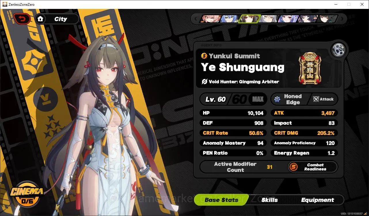 Zenless Zone Zero Accounts Starter ASIA|IK59|10Limit 3VH(YSG+Sign,Miyabi+Sign,YiXuan)+PremYiXuan,PremYSG,PremMiyabi|MC 1