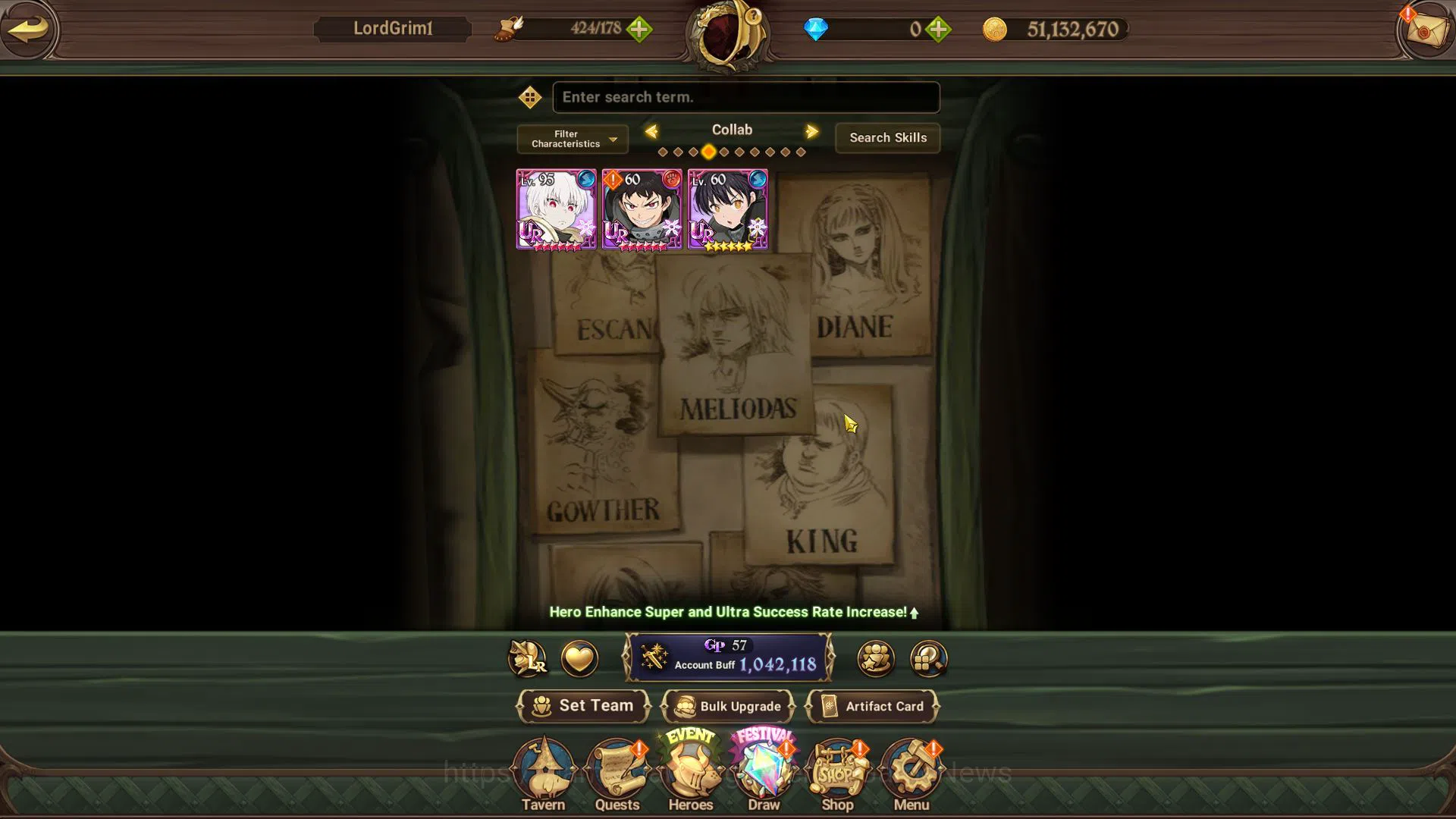 The Seven Deadly Sins: Grand Cross Accounts Global|920K CC|Starter Ch5| 2 UR+Full Collab Fire  image 4
