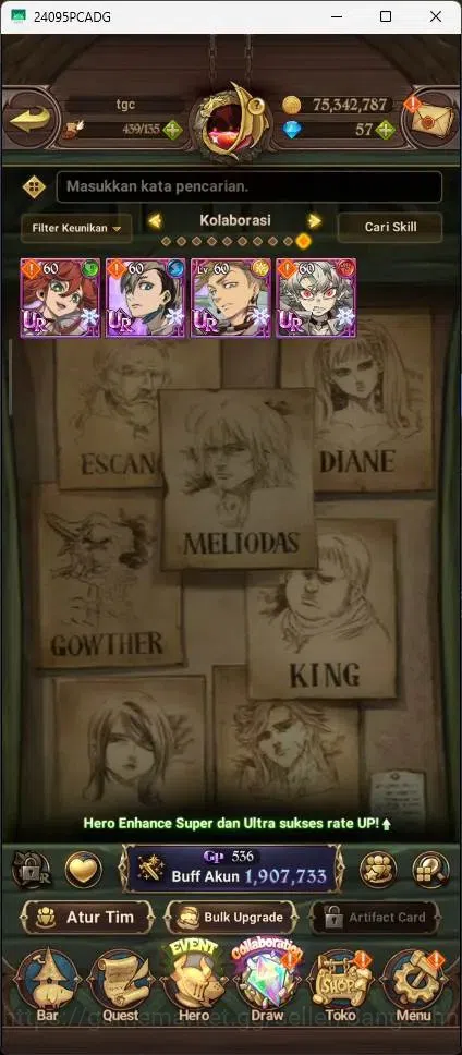 The Seven Deadly Sins: Grand Cross Accounts Others Global|1,9M CC|LR Elizabeth 1/6|UR Mesis 1/6,Menor 1/6,DKM 2/6|Collab 4