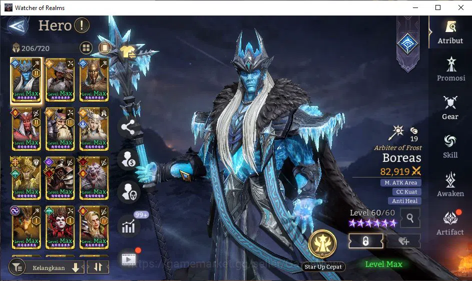 Watcher of Realms Accounts End-Game Global 60X|LV 96|12,1M Power,Abyss I|Many Skin|14 Lord[PraetusA3,LayaA4,Etc]+108 11