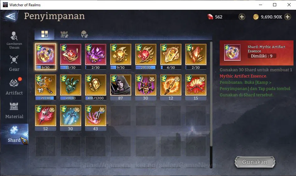 Watcher of Realms Accounts End-Game Global 60X|LV 96|12,1M Power,Abyss I|Many Skin|14 Lord[PraetusA3,LayaA4,Etc]+108 19