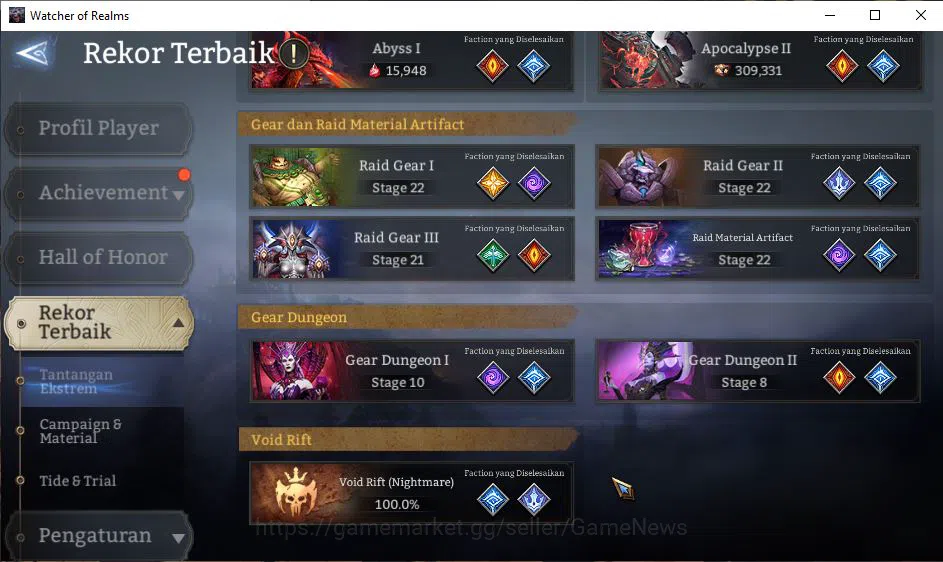 Watcher of Realms Accounts End-Game Global 60X|LV 96|12,1M Power,Abyss I|Many Skin|14 Lord[PraetusA3,LayaA4,Etc]+108 6