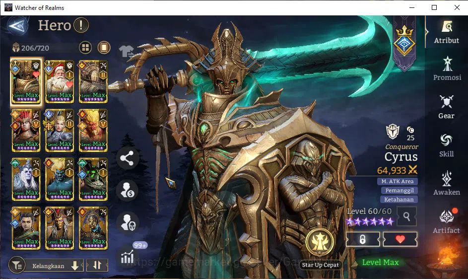 Watcher of Realms Accounts End-Game Global 60X|LV 96|12,1M Power,Abyss I|Many Skin|14 Lord[PraetusA3,LayaA4,Etc]+108 8