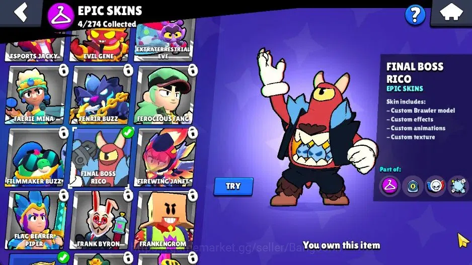 Brawl Stars Accounts Android | Starter 2247 Thropy|25 Brawler|2 Max Hyp image 8