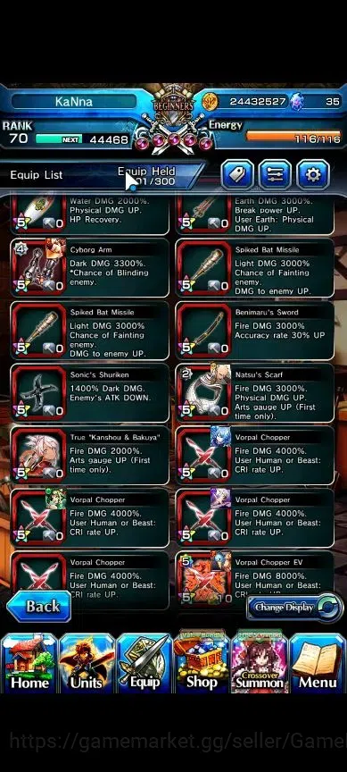 Grand Summoners Accounts Global|Rank 70|1 Sp Art|24 Ascend+8 TW|[Inumuta,DL image 12
