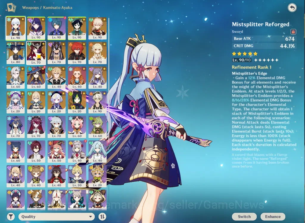 Genshin Impact Accounts ASIA|AR 57|9 Limited+4(*5WEP)|(Neuvillete,Ayaka)+S image 18