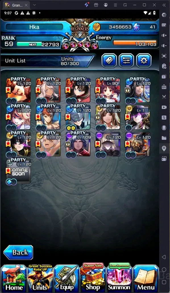 Grand Summoners Accounts Global | Rank 59|Houka Inumuta Lv120 TW,Shirou Emi image 11