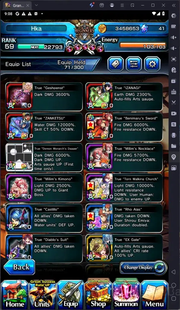 Grand Summoners Accounts Global | Rank 59|Houka Inumuta Lv120 TW,Shirou Emi image 12