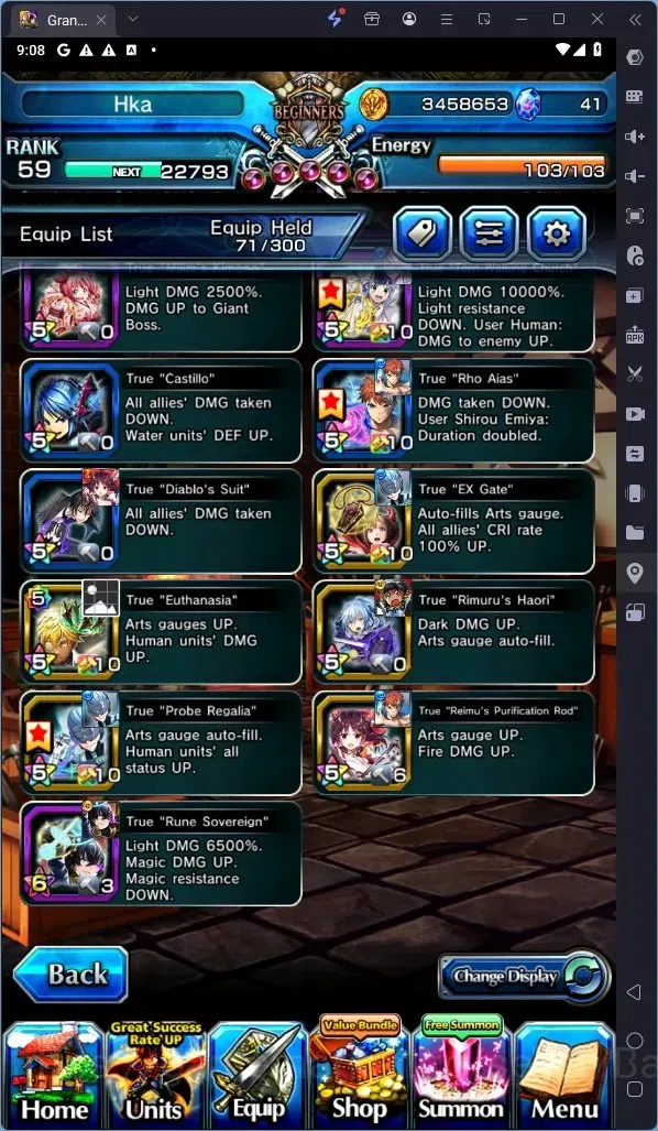 Grand Summoners Accounts Global | Rank 59|Houka Inumuta Lv120 TW,Shirou Emi image 13