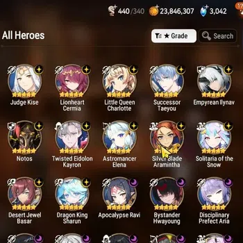 Epic Seven Accounts High-End GLOBAL UnVerif|26 ML(TidalR Elvira,Notos,Har Seti,ZIO,Etc)+AUBE,Estele,Setsuka,Rinak,Etc|Auto