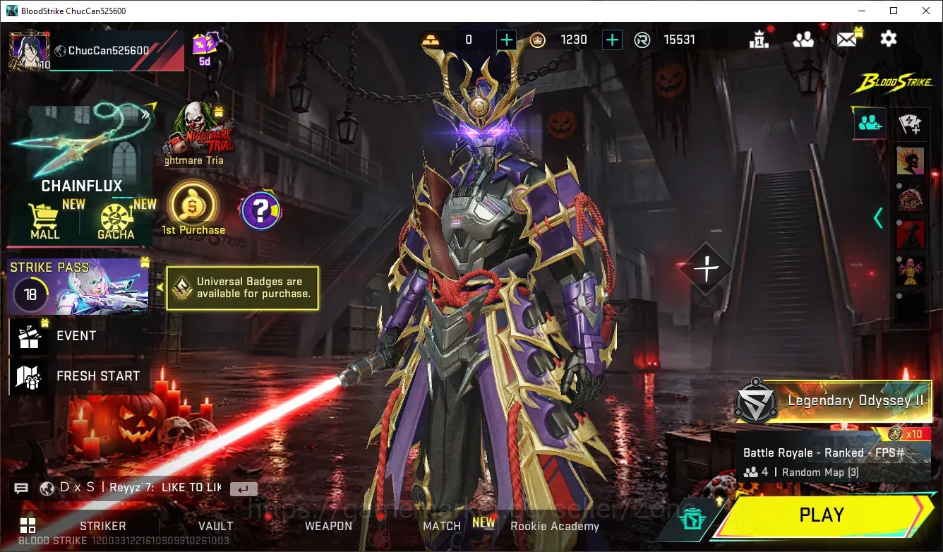 Blood Strike Accounts Collab Skin ASIA|Eternal ZERO-Odashadow|ULTRA Melee: Lightblade|BLEACH: MB2,AOT: M4A1|2 ULTRA Guns|8 1