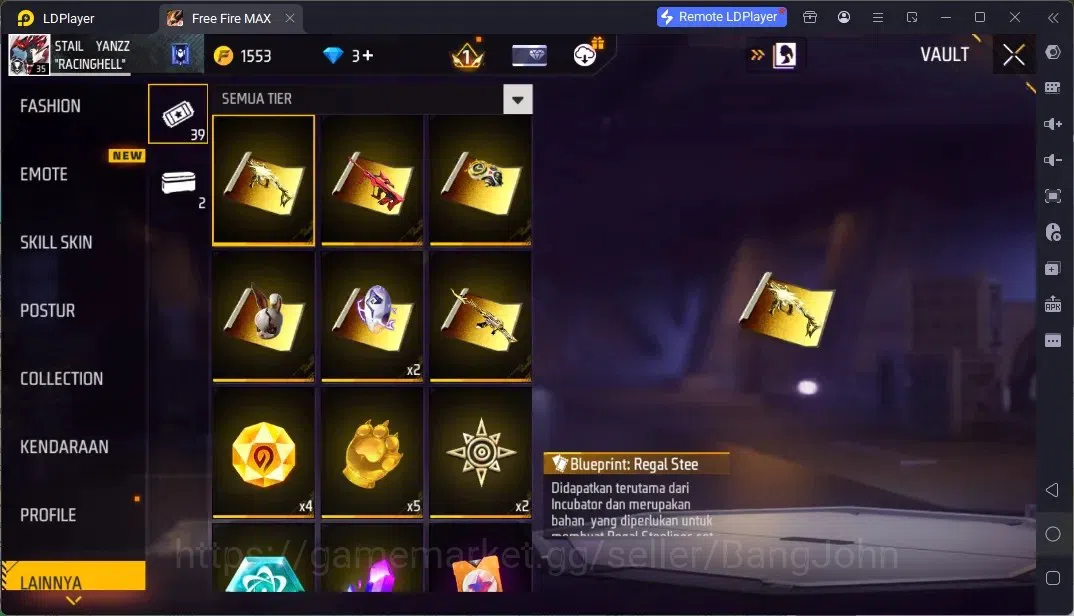Free Fire Accounts Indonesia | 2 EVO (Woodpecker Majestic Prowler Lv3, M60 Dreambreaker Lv3)| Backpack Dream Palace | Check 14
