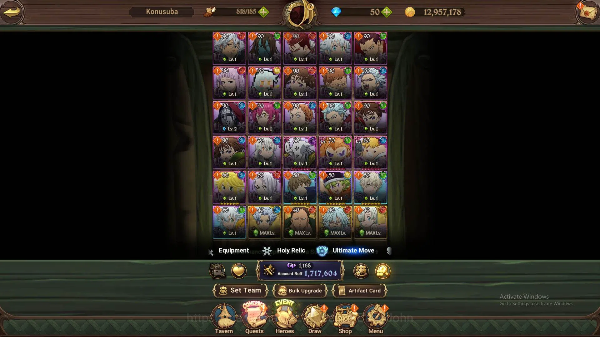The Seven Deadly Sins: Grand Cross Accounts Global|1,7M CC|Starter Ch5|4 UR+Collab Konosuba|Ma image 11