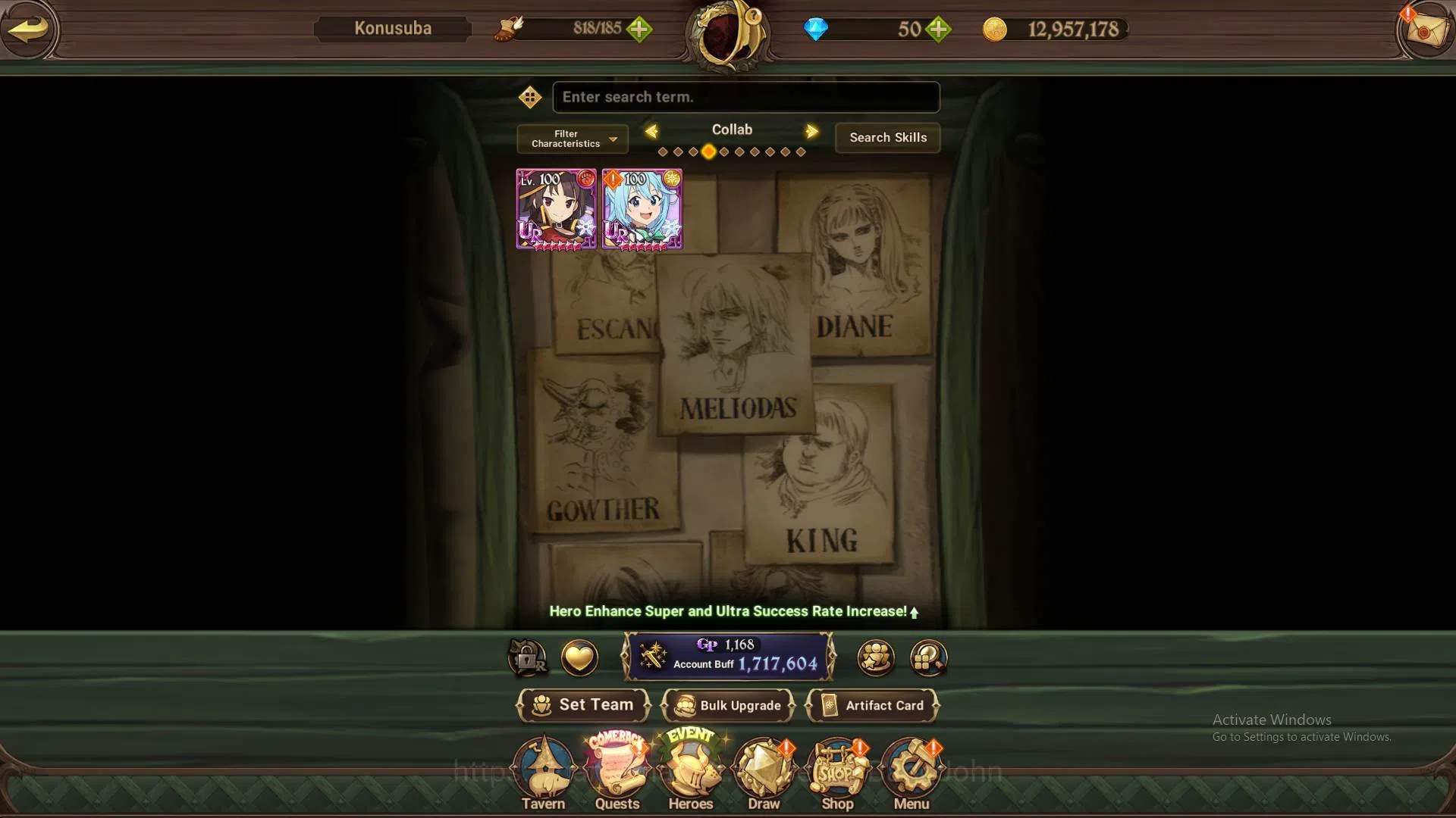 The Seven Deadly Sins: Grand Cross Accounts Global|1,7M CC|Starter Ch5|4 UR+Collab Konosuba|Ma image 8