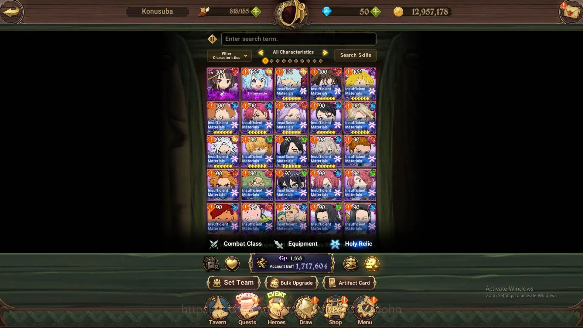 The Seven Deadly Sins: Grand Cross Accounts Global|1,7M CC|Starter Ch5|4 UR+Collab Konosuba|Ma image 9