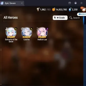 Epic Seven Accounts Starter Global Unverif|Bset Starter|3ML(Solitaria,Lisette,H.Lua)|PoH+Bless ON|SS 2.2K|Side Story