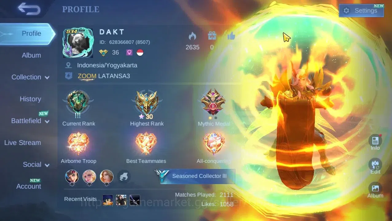 Mobile Legends: Bang Bang Accounts Hero 81|Skin 246|High Honor 30|CC Natalia, LBorn T image 2