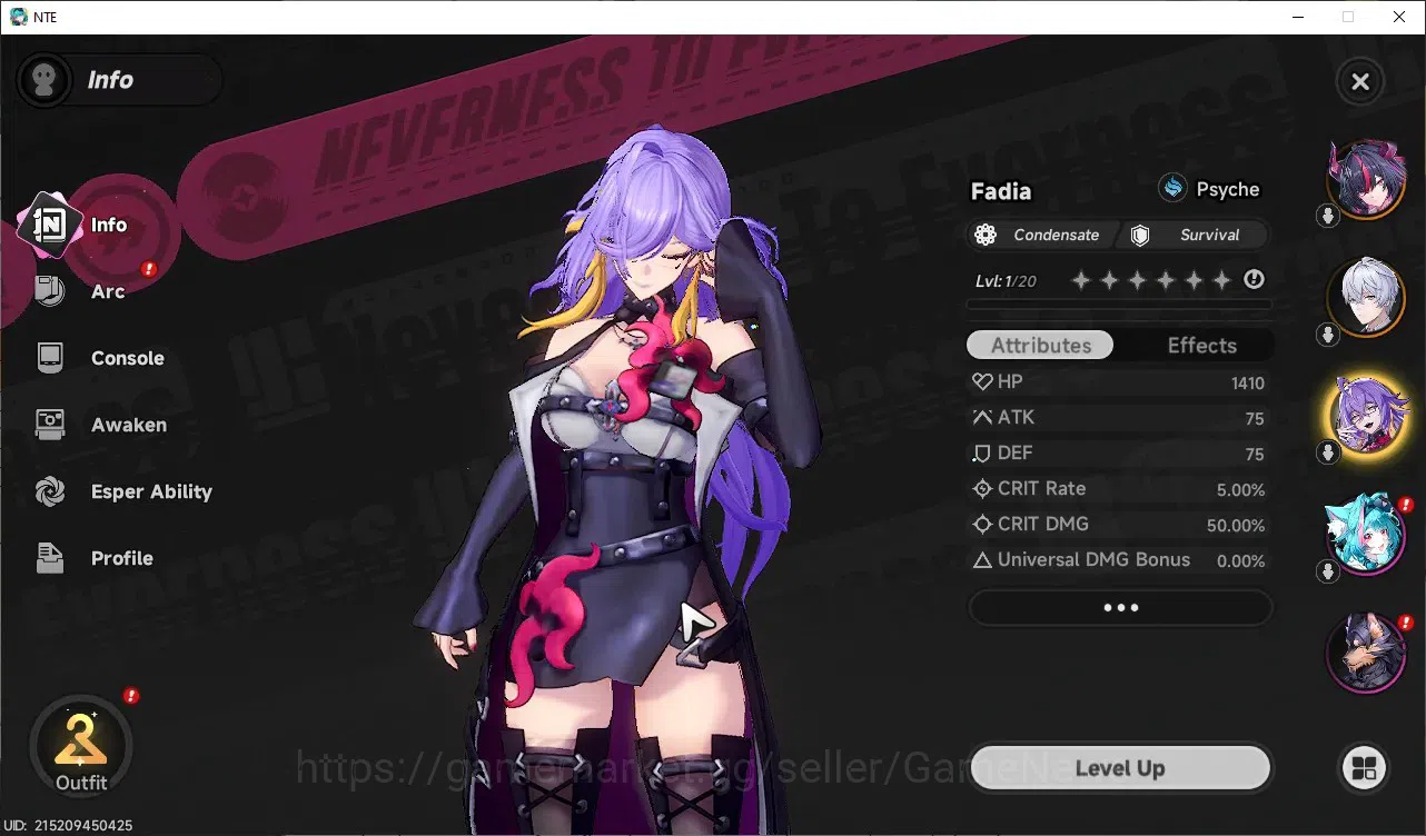Neverness to Everness Accounts Global SEA|HL 3|2 S-Class 1 Limited [Shinku],Fadia|2 S-Class Selector Box|Orchid 3