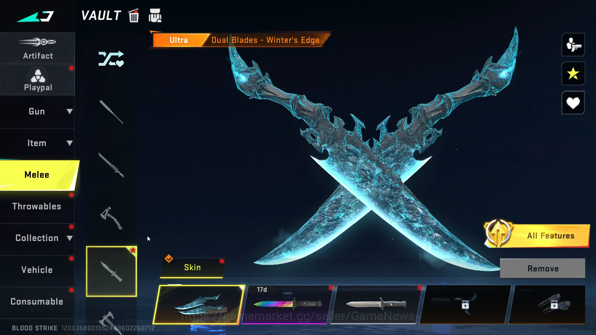 Blood Strike Accounts Mid-Tier ASIA|1 ETERNAL(BYAKUYA)1MELE(DUAL BLADES)10 4