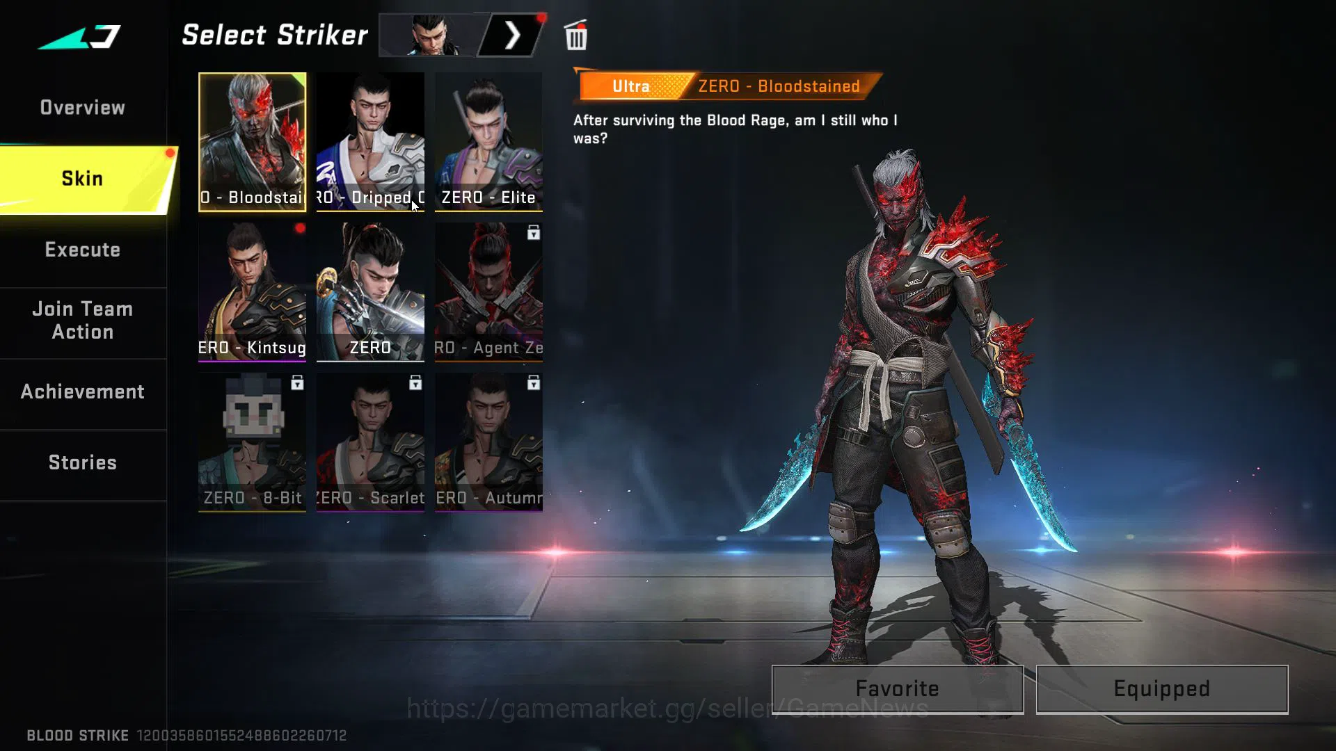 Blood Strike Accounts Mid-Tier ASIA|1 ETERNAL(BYAKUYA)1MELE(DUAL BLADES)10 5