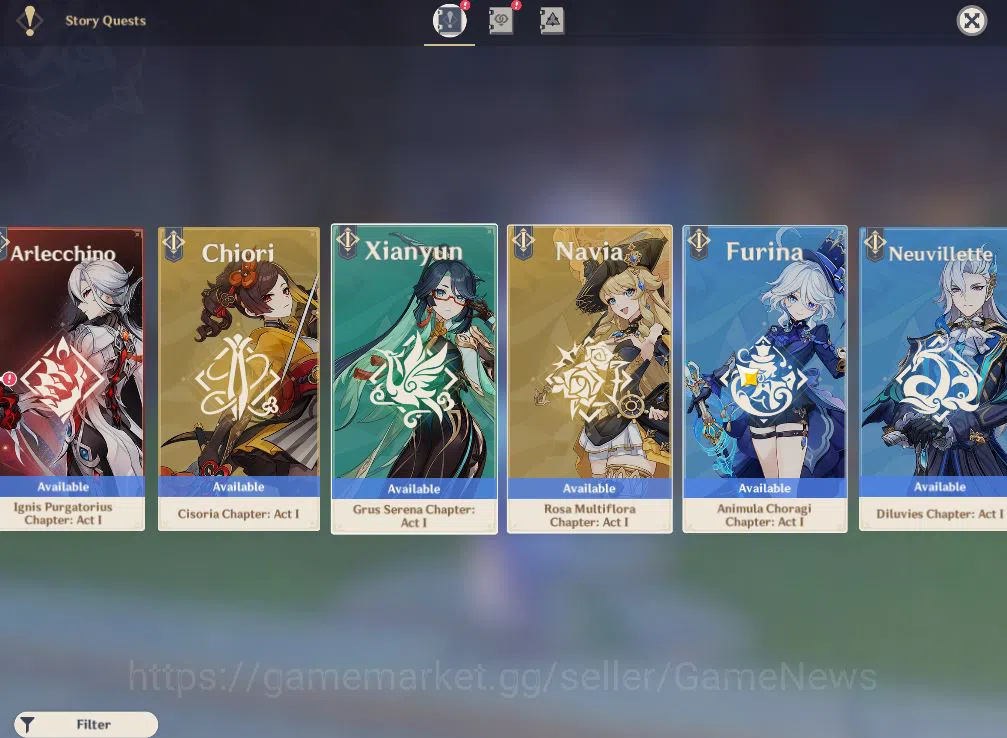Genshin Impact Accounts Mid Game ASIA|AR 55|5 Limited +2(*5Weapon)|Furina,Navia,Hutao, lyney,Kazuha|McMale|Reoni 12