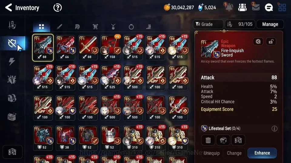 Epic Seven Accounts GLOBAL Unverif|New Era|8 ML(NM Luna,Monarch OTS Is image 11