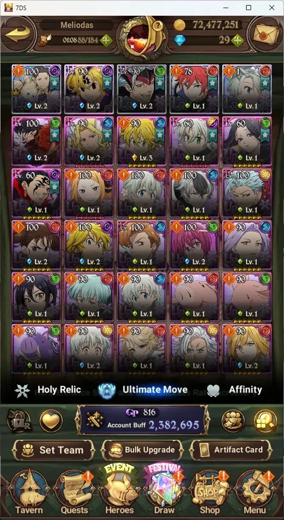 The Seven Deadly Sins: Grand Cross Accounts Asia|2,3M CC|136 LS|5 LR+6 UR+Collab ReZero|S&B2/6 image 3