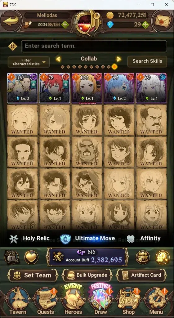 The Seven Deadly Sins: Grand Cross Accounts Asia|2,3M CC|136 LS|5 LR+6 UR+Collab ReZero|S&B2/6 image 8