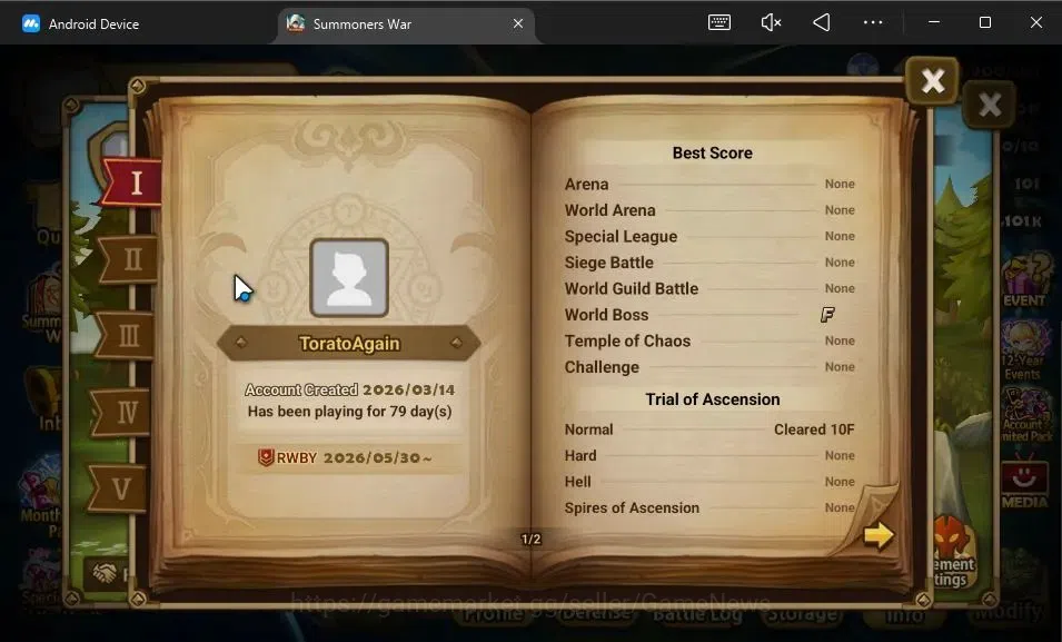 Summoners War: Sky Arena Accounts GLOBAL Lv 18|Starter|1 LD[Seimei]|7 Total NB5[Eres image 3