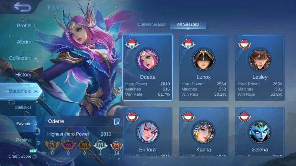 Mobile Legends: Bang Bang Accounts Global|Hero 132|Skin 287|Renowned|KOF Karina,STAR image 16