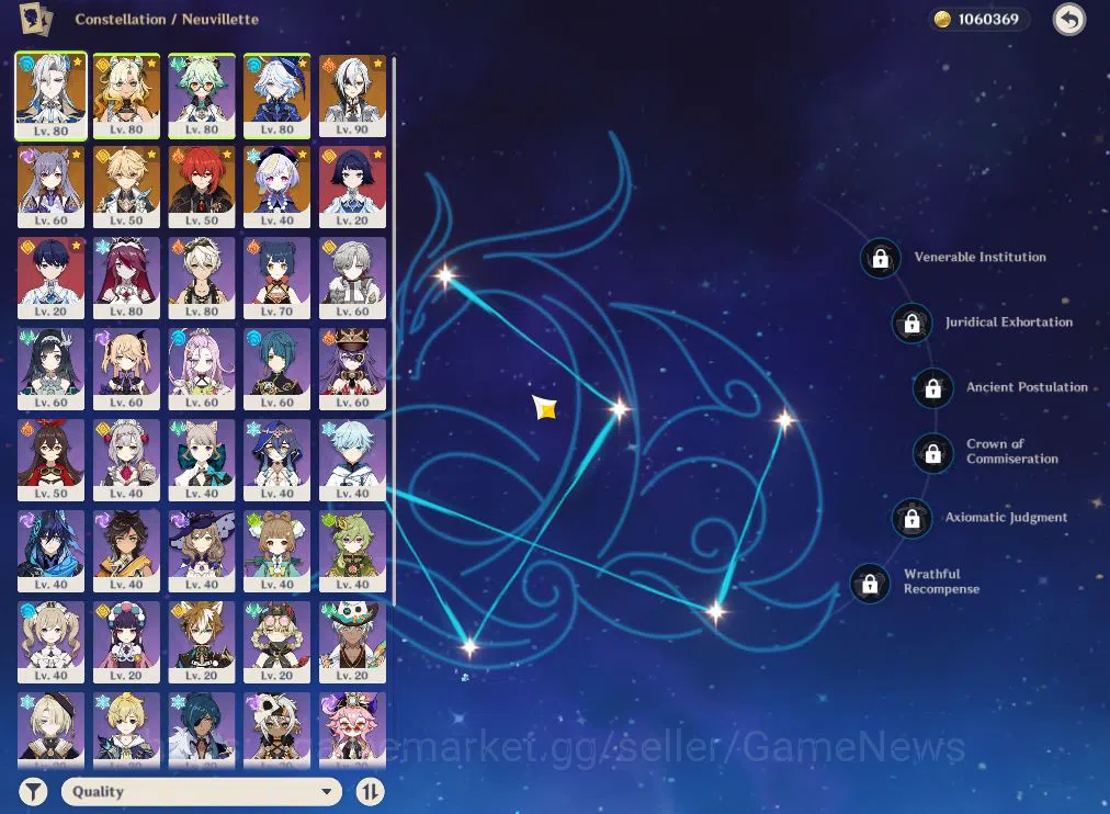 Genshin Impact Accounts End Game ASIA|AR 55||4Limit+1(*5WEP)|FurinaC1,Neuvilatte,Arlecchino,Xilonen|Unlock Nod 3